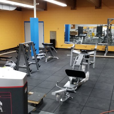 setting up gym equipment